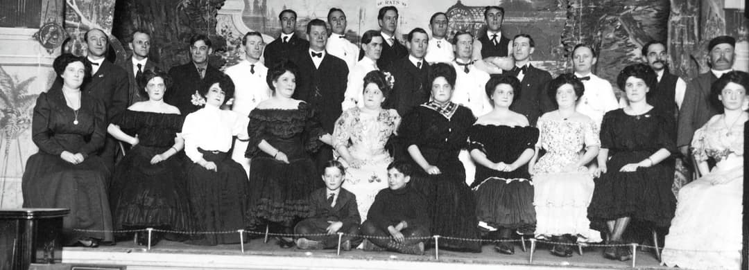 People gathered on stage